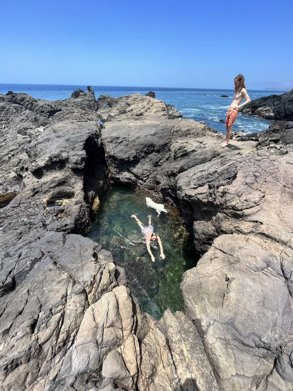 Natural rock pools at low tide